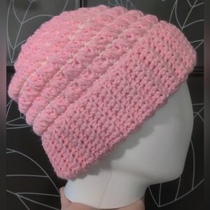 Chic Pink Crochet Beanie